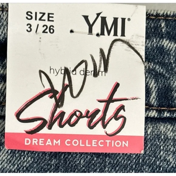 - YMI Dream Collection Denim Shorts Back Comfort Stretch Size 3/26 NWT - Picture 8 of 14
